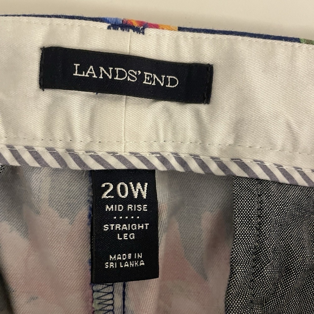 Lands End NWT Flower Straight Leg Stretch Pants‎ Sz 20W - Picture 5 of 7